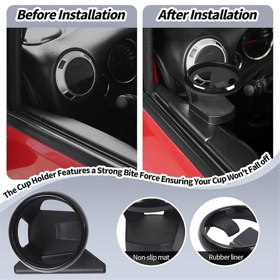 Front Door Cup Holder for Wrangler JK 2011-2017 Accessories, Side Door Mounted Drink Holders ,Left &