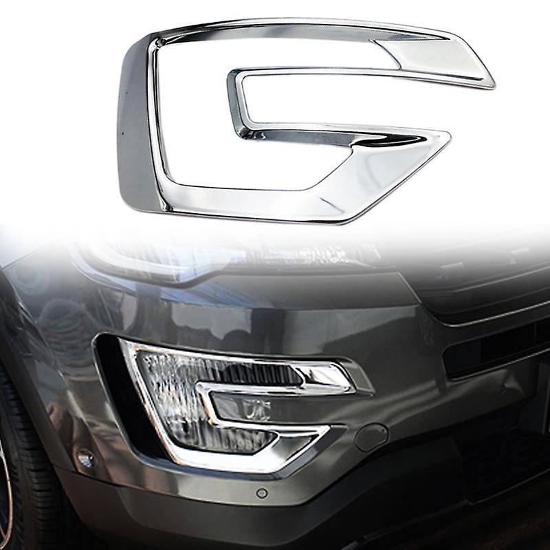 Front Fog Light Lamp Cover Trim Molding ABS Chrome for Explorer 2016-2017