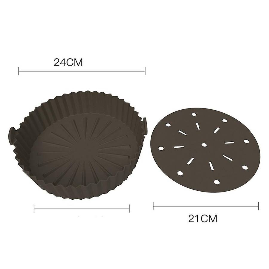 Fryer Liner, 10 Inch Reusable Silicone Fryer Pot,Non-Stick Oil Filter Design, 22cm for Fryer Brown