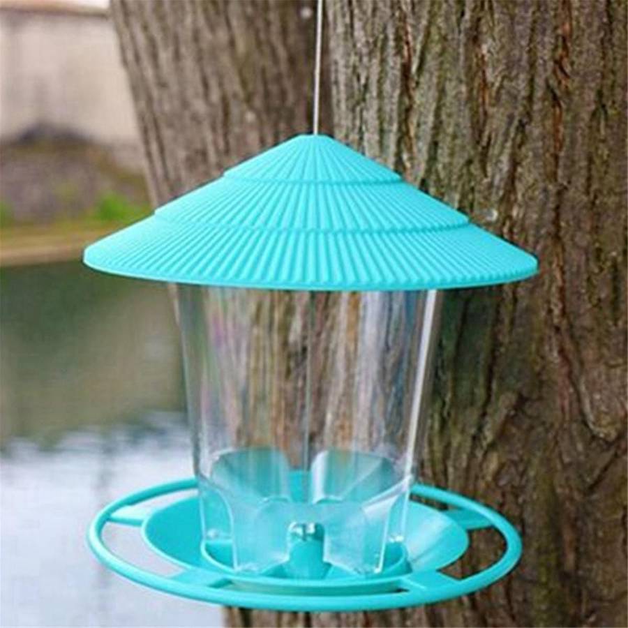 Garden Gazebo Hanging Wild Bird Feeder Outdoor Container Pet Bird Feeding House Type Bird Feeder Gre