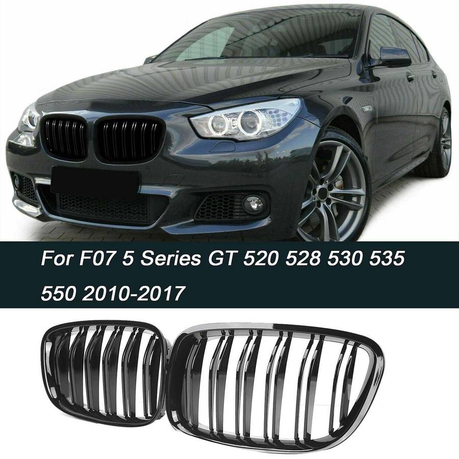 Glossy Black Front Bumper Hood Kidney Grill Grille for F07 5 Series GT 520 528 530 535 550 2010-2017