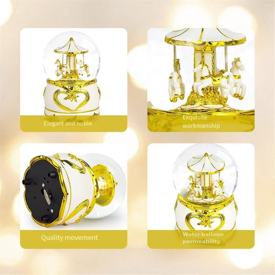 Gold Music Box Resin Crafts Ornaments Hundred Tone Box Birthday Gift Wind-Up Box
