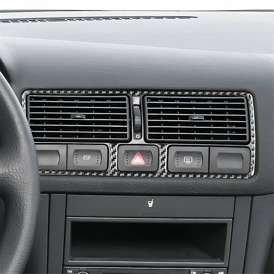 Golf 4 Mk4 1999-2004 Soft Carbon Fiber Car Center Control Air Condition Outlet Vent Trim Cover Acc