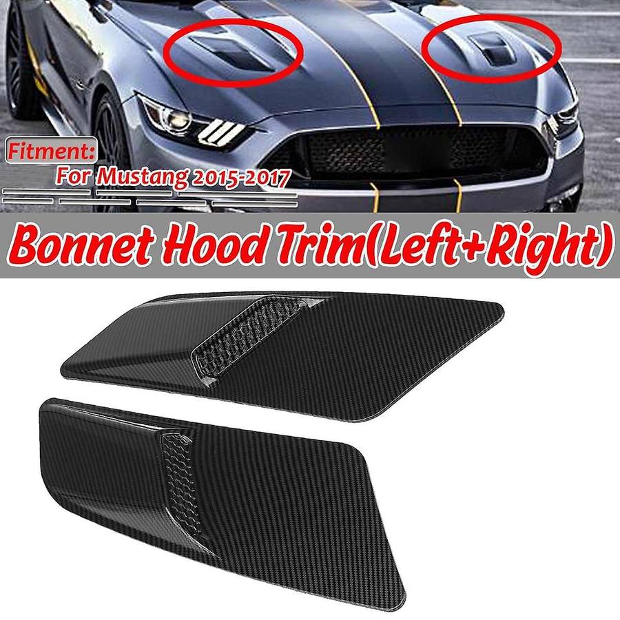 GT Style Car Front Hood Air Intake Trim Scoop Vent Guards Heat Hoods Cover Trim Panel for 2015 2016