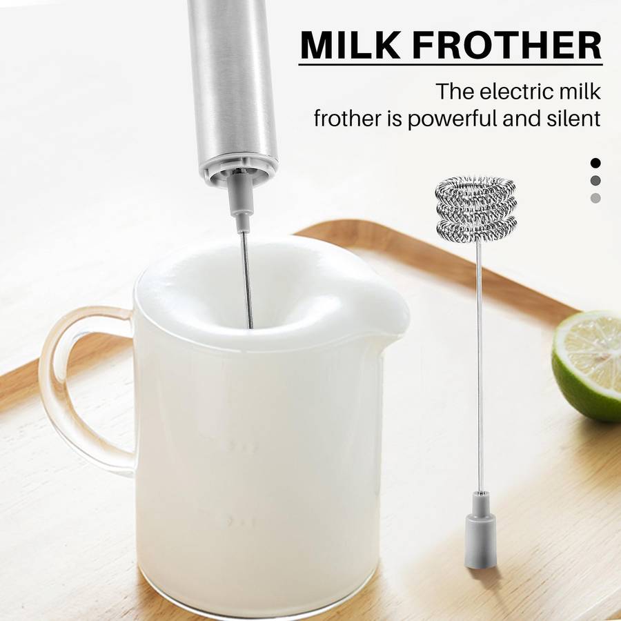 Handheld Three-layer Of Whisk- Battery Operated Electric Foam Maker for Coffee, Latte, Hot Chocola