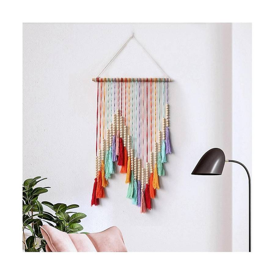 Hand-woven Color Macrame Wall Hanging Ornament Bohemian Craft Decoration Gorgeous Tapestry for Home