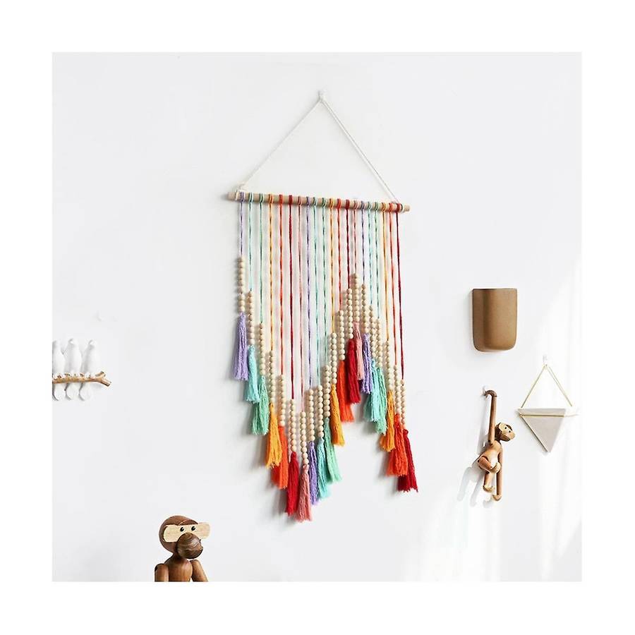 Hand-woven Color Macrame Wall Hanging Ornament Bohemian Craft Decoration Gorgeous Tapestry for Home