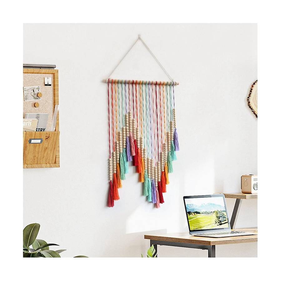 Hand-woven Color Macrame Wall Hanging Ornament Bohemian Craft Decoration Gorgeous Tapestry for Home