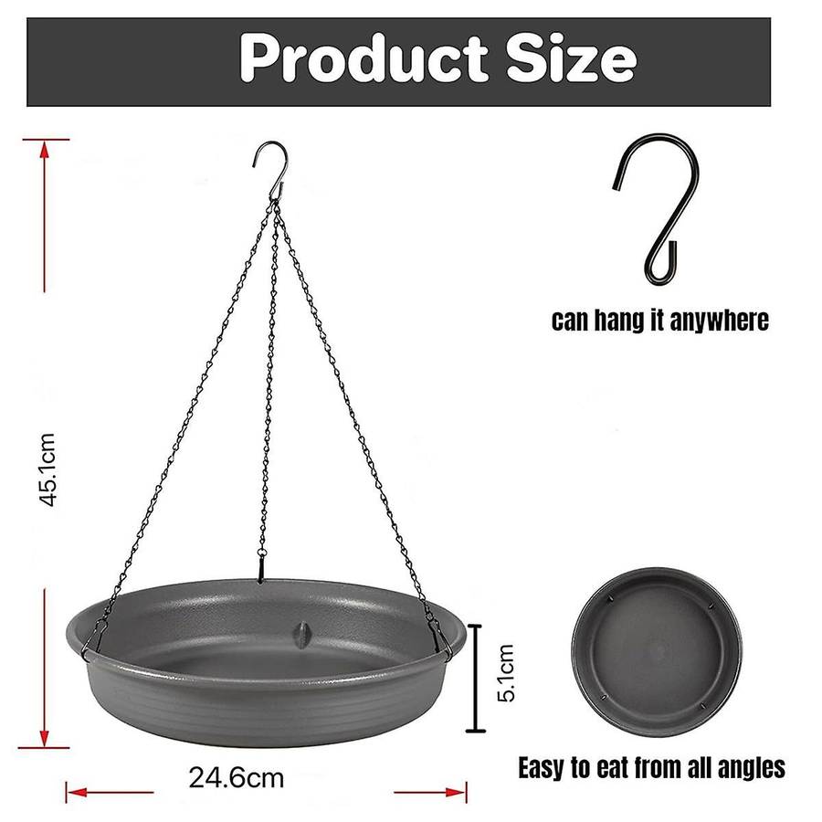 Hanging Bird Bath Hanging Bird Feeder Round Tray Thickened Resin Tray Deep Water Tray Bird Feeder Fe
