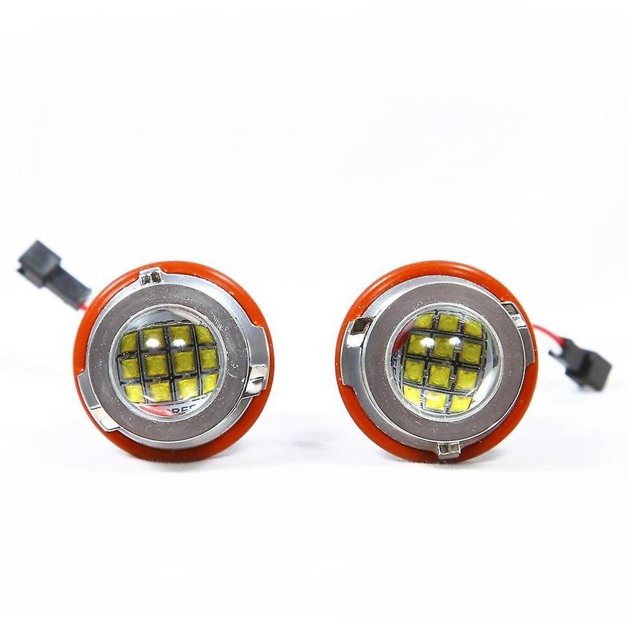 Headlight Bulbs,2Pcs 60W 12 LED White Angel Eyes LED Marker Ring Light Bulb for E39 E53 X5 E60 E61 E