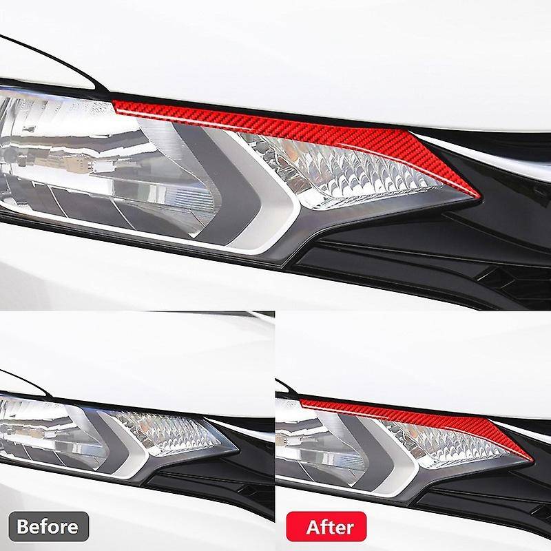 Headlight Eyebrow Cover Trim Sticker Carbon Fiber for FIT JAZZ 2014 2015 2016 2017 2018 2019 2020 (R