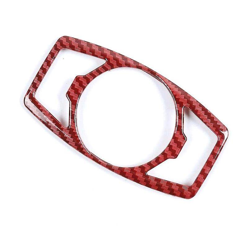 Headlight Switch Cover Trim for & 2015 2016 2017 2018 2019 2020 Red Carbon Fiber Grain