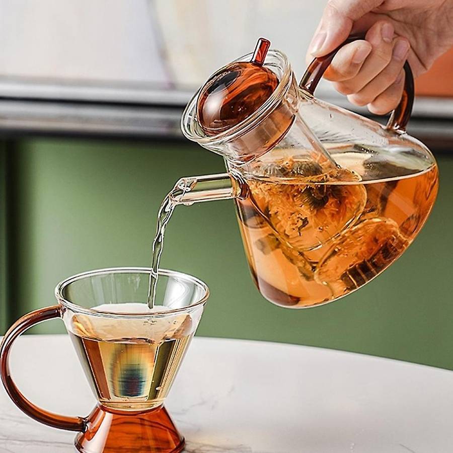 Heat Resistant Glass Teapot Coffee Pot Set Hand Brewed Coffee Sharing Pot Engraved Measuring Cup Gla