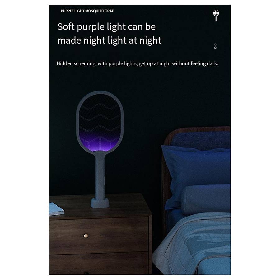 Household Electric Mosquito Swatter USB Rechargeable Mosquito Trap Powerful Mosquito Lamp