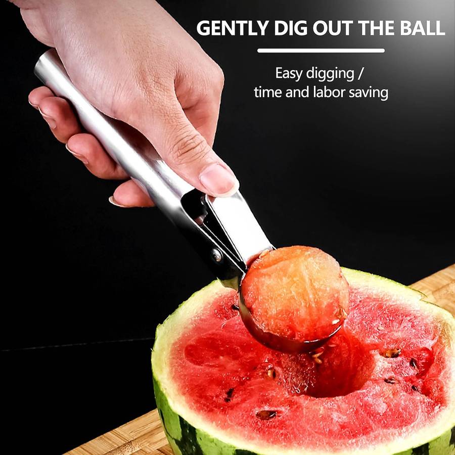 Ice Cream Scoop - Stainless Steel Ice Cream Scooper with Easy Trigger, Cookie Spoon with Anti-freez