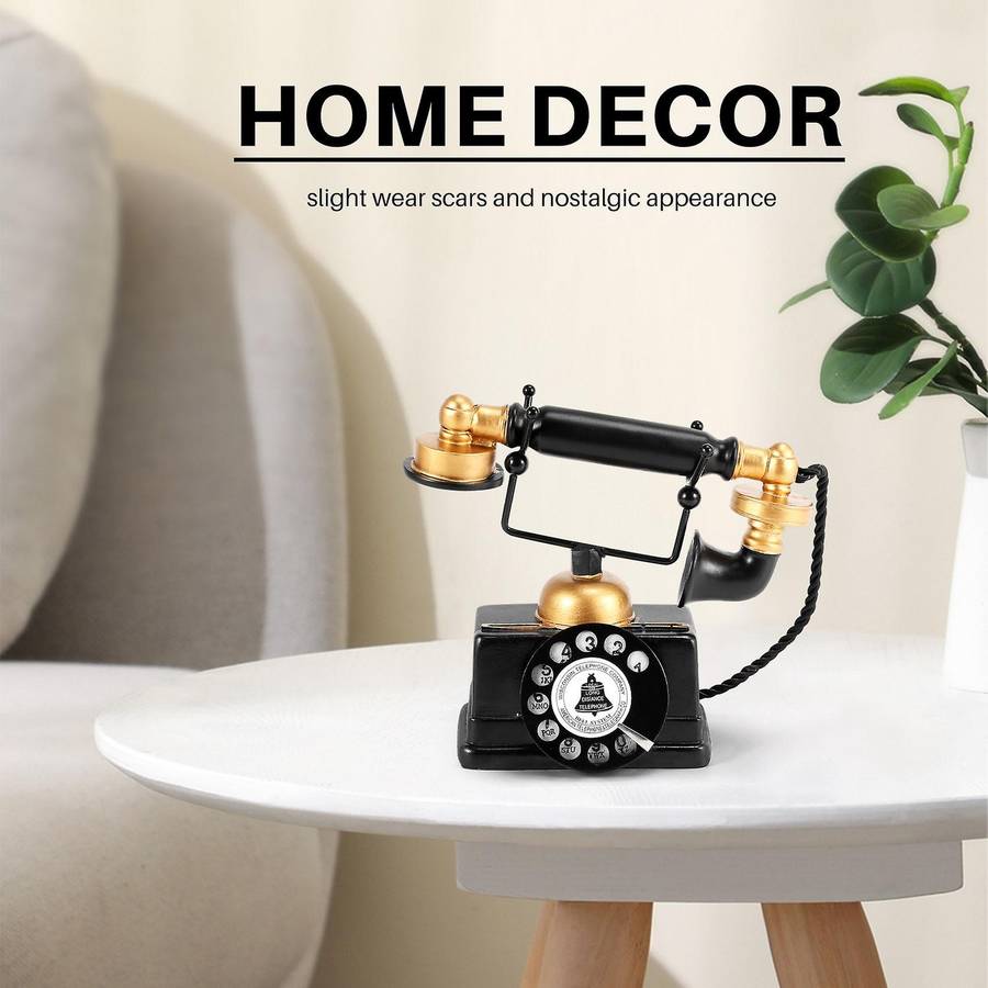 Industrial loft Retro Rotary Phone Model Crafts Decoration Shop Cafe Living room Showcase Decoratio