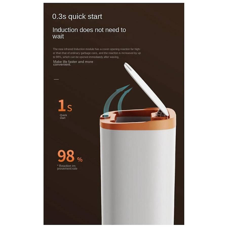 Infrared Inductive Space Trash Can Household Lidded Trash Can Living Room Kitchen Office Battery Sma
