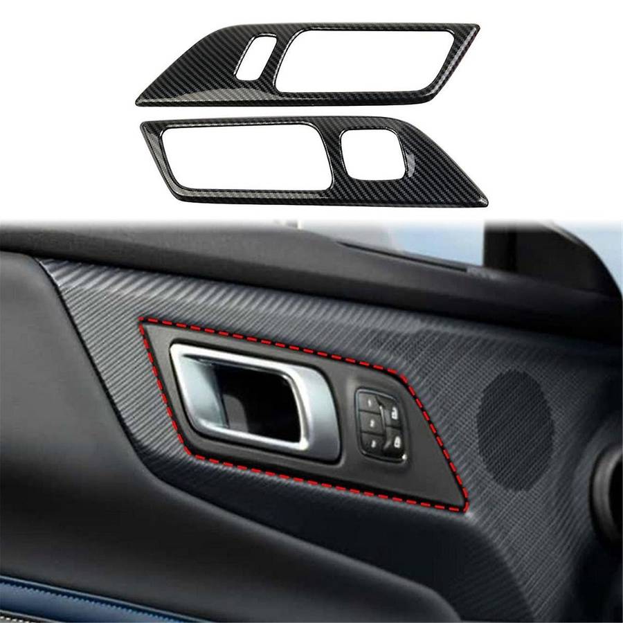 Inner Door Handle Panel Cover Trim for 2024 Accessories Carbon Fiber ,with Memory Seat Button