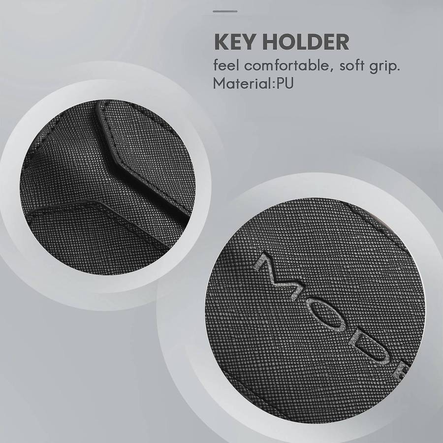 Key Card Holder for , Anti-Dust Light Leather with Keychain for Accessories Black