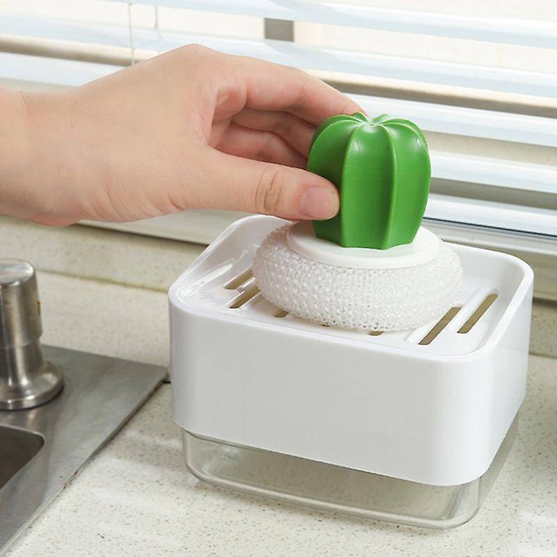 Kitchen Cleaning Soap Box with Sponge Soap Storage Box Kitchen Soap Dispenser Sponge Scrubber Holde