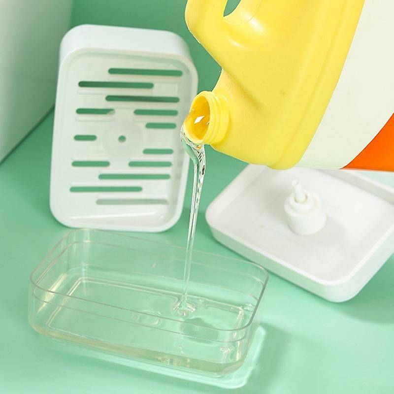 Kitchen Cleaning Soap Box with Sponge Soap Storage Box Kitchen Soap Dispenser Sponge Scrubber Holde