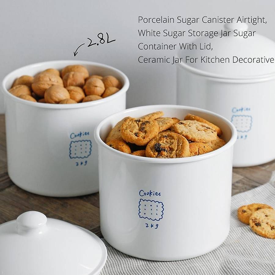 Kitchen Food Jar with Lid Sealed Snack Cookie Biscuit Candy Jar Storage Container 2.8L Tea Coffee Be