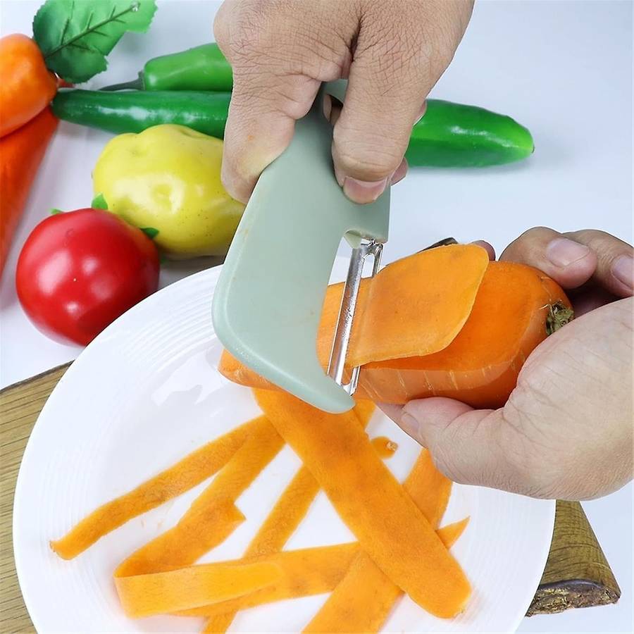 Kitchen Gadgets Set 3 Pieces,Vegetable Peeler,Julienne Peeler,Garlic/Ginger Grinder,Stackable Cookin