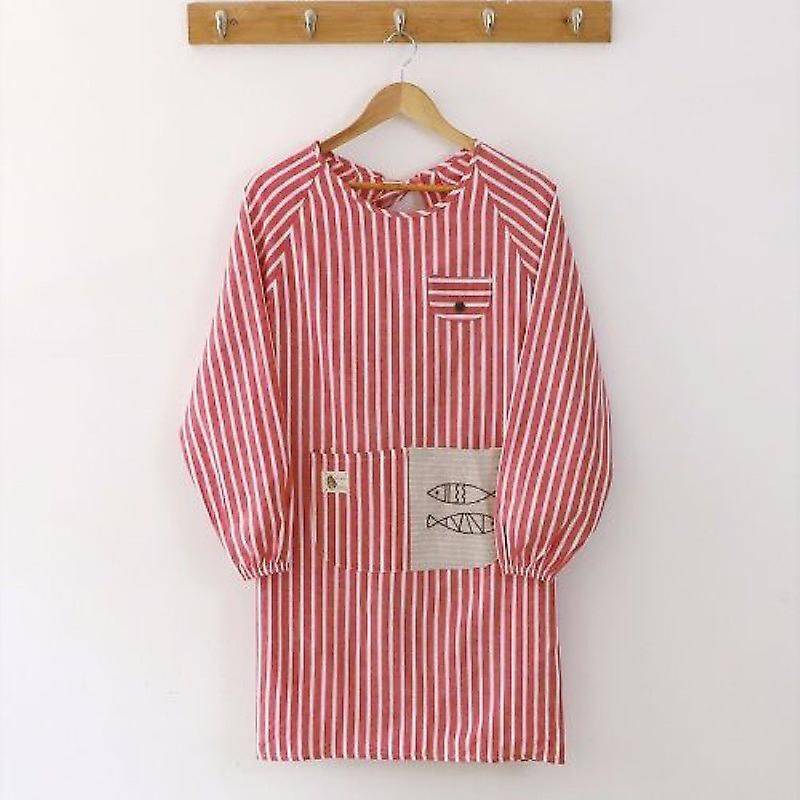 Kitchen Overalls, Anti-Greasy Long-Sleeved Cooking Apron with Sleeves (Random Color)