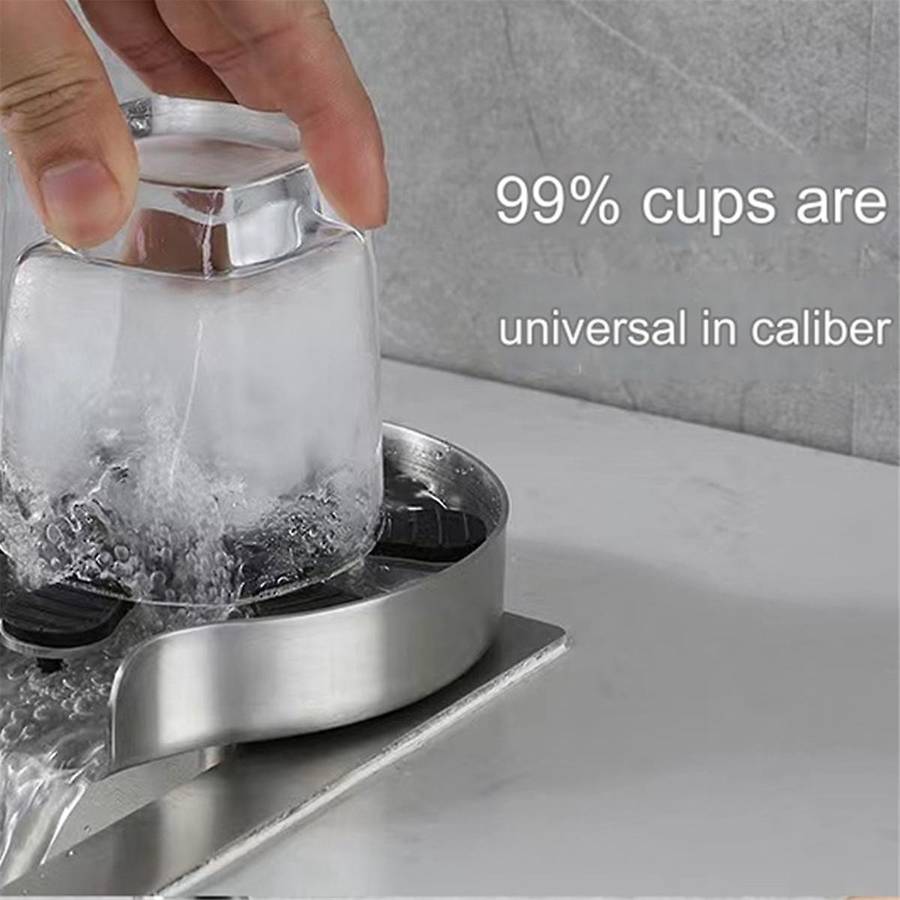 Kitchen Sink Glass Cup Wash Automatic Stainless Steel Pressure Washer Cup Tool Cleaning Faucet Bar R