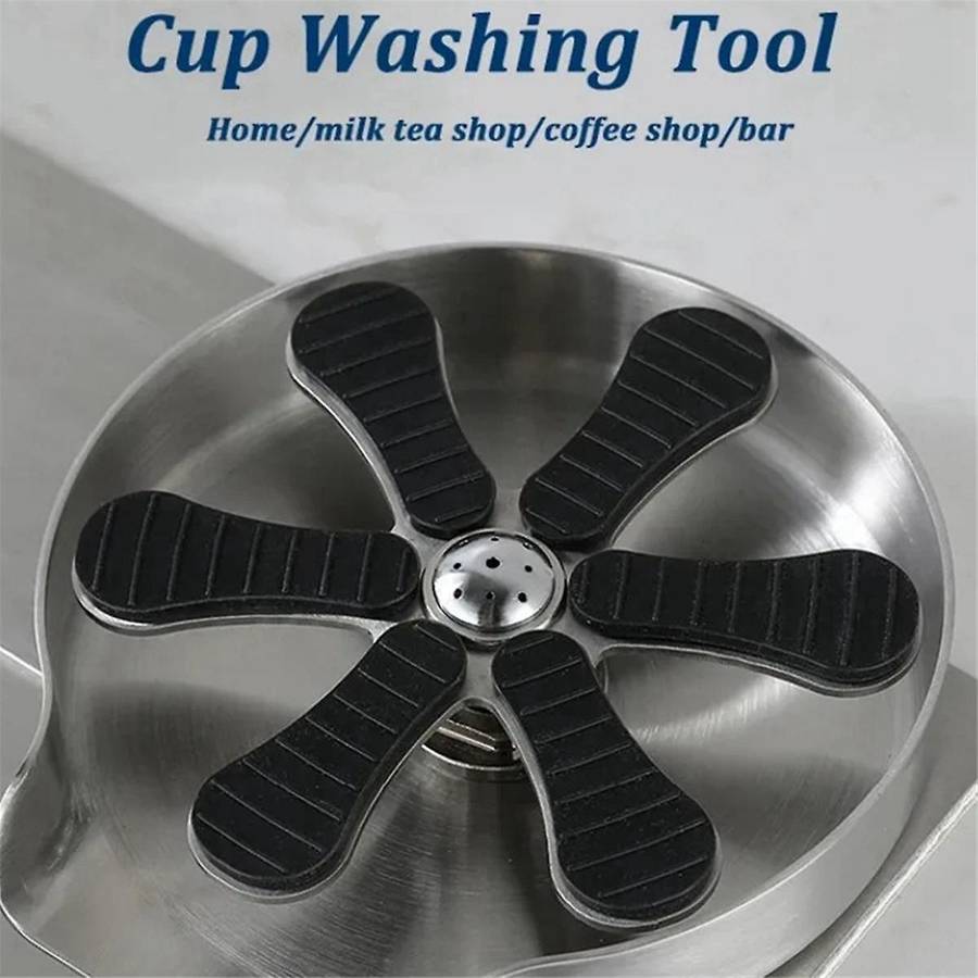 Kitchen Sink Glass Cup Wash Automatic Stainless Steel Pressure Washer Cup Tool Cleaning Faucet Bar R