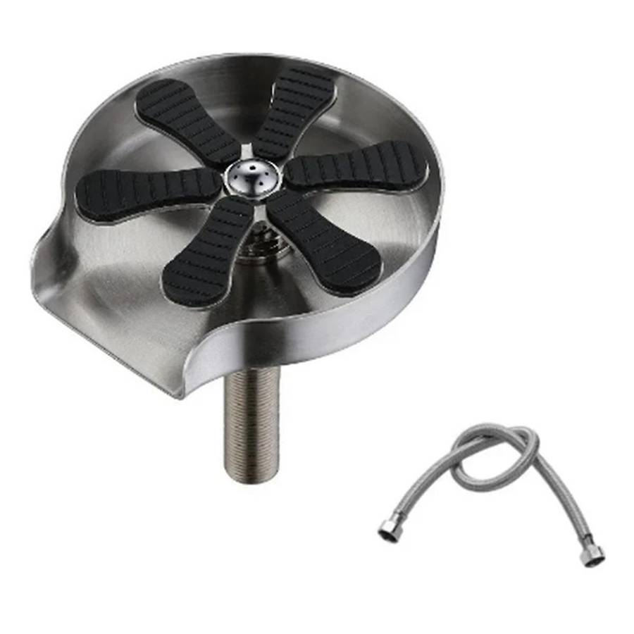 Kitchen Sink Glass Cup Wash Automatic Stainless Steel Pressure Washer Cup Tool Cleaning Faucet Bar R