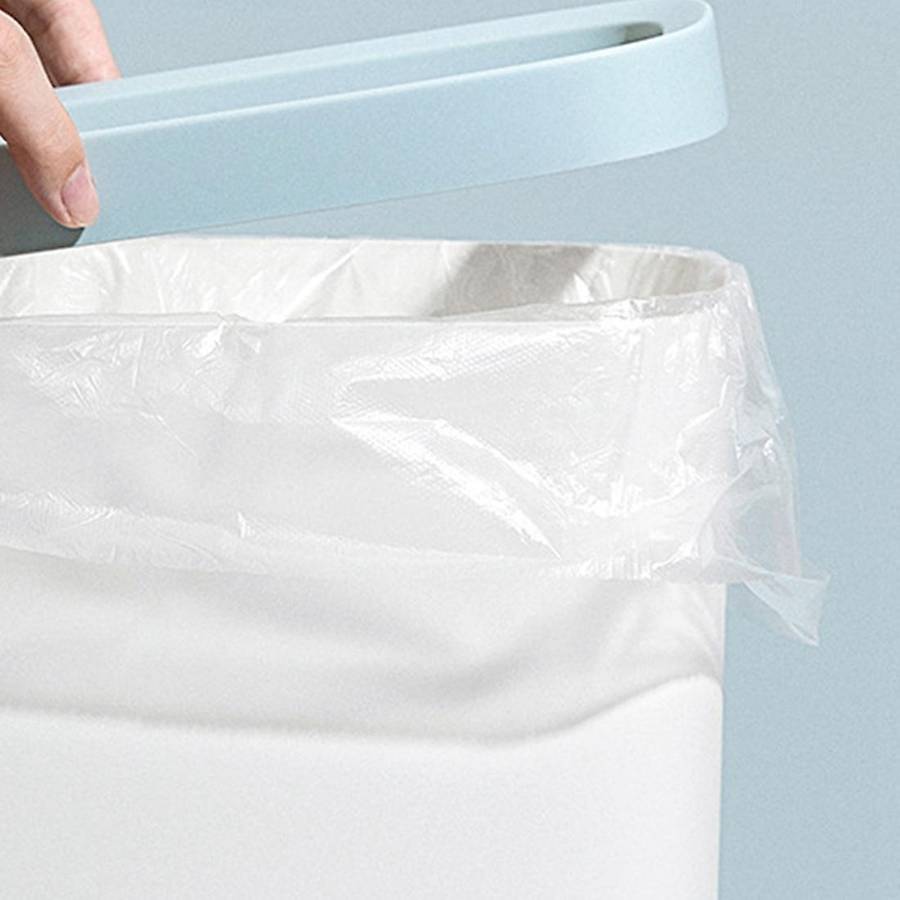 Kitchen Smart Trash Can Bathroom Plastic Trash Can Narrow Gray
