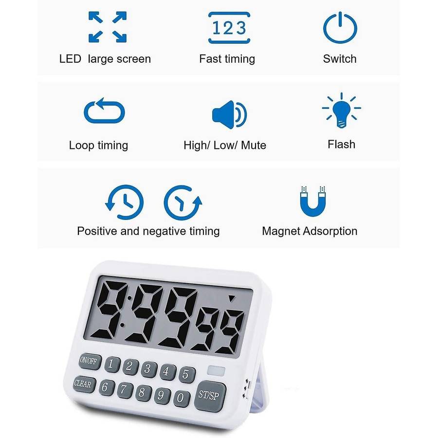 Kitchen Timer Digital Kitchen Timer Magnetic Countdown Timer with Loud Alarm Big Digits Back Stand f