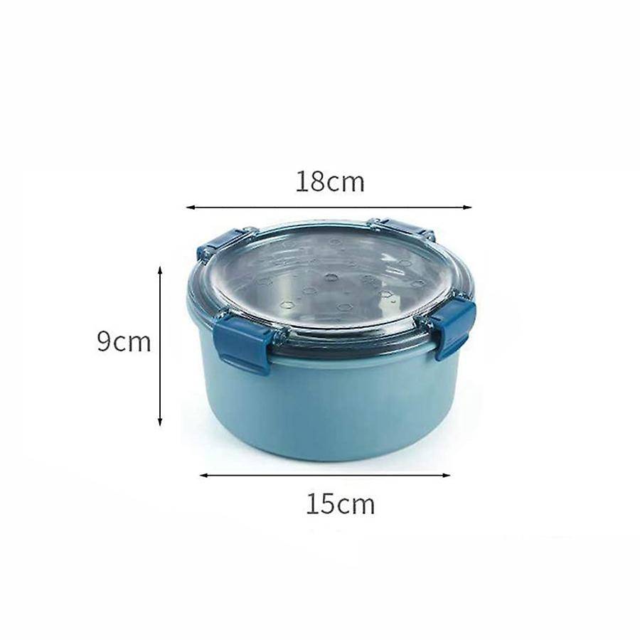 Layer Insulation Round Stainless Steel Lunch Box Hermetic Lunch Box for Adults Or Kids Silver 1000ML