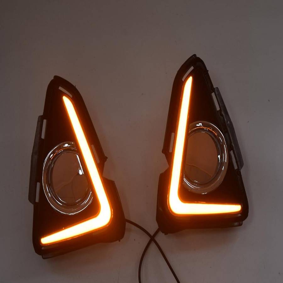 LED DRL Daytime Running Light Fog Lamp 12V Car Running Lights for 4 2016 2017 2018(White+Yellow Ligh