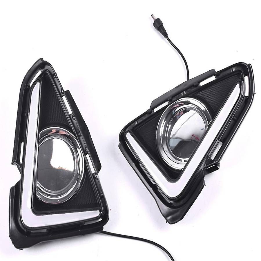 LED DRL Daytime Running Light Fog Lamp 12V Car Running Lights for 4 2016 2017 2018(White+Yellow Ligh
