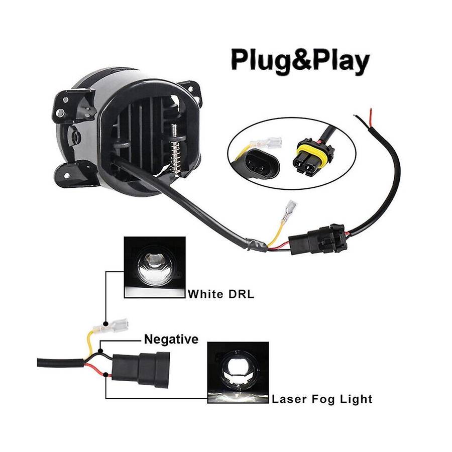 LED Front Fog Light for Wrangler PT Rambler Exterior Upgrade Retrofit 30W 4Inch Angel Eyes Laser-Fr