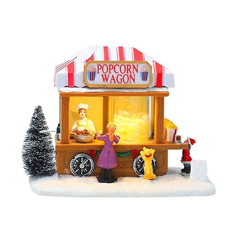 LED Lighted Christmas Village Houses Multicolored Christmas Vacation Village with Music Christmas V