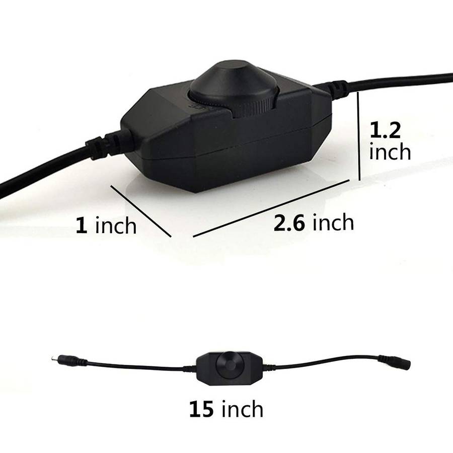 LED Strip Lights Dimmer Switch Stepless Compatible for LED Dimmable Lights, LED Rope Light 3528,5050