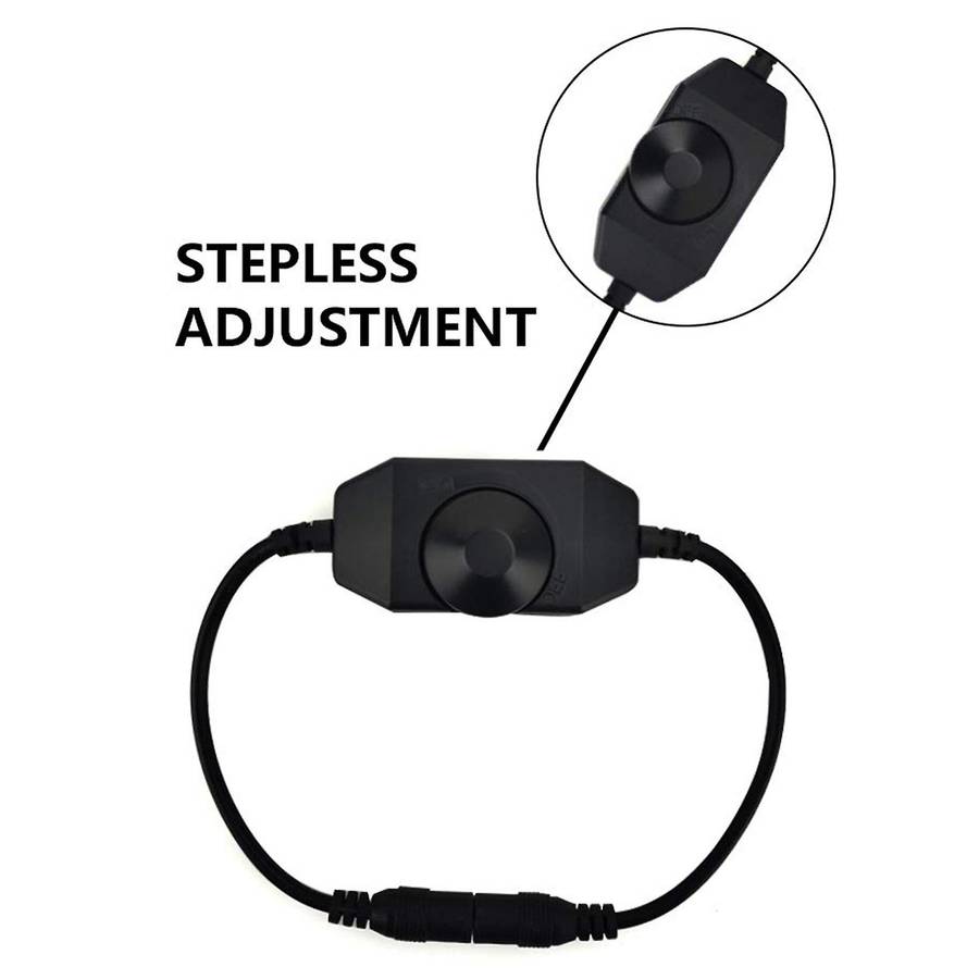 LED Strip Lights Dimmer Switch Stepless Compatible for LED Dimmable Lights, LED Rope Light 3528,5050