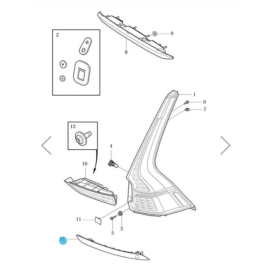 Left Rear Bumper Reflector Trim Lamp 31656677 for XC60 2018-2023 Brake Reflector Warning Lights Plat