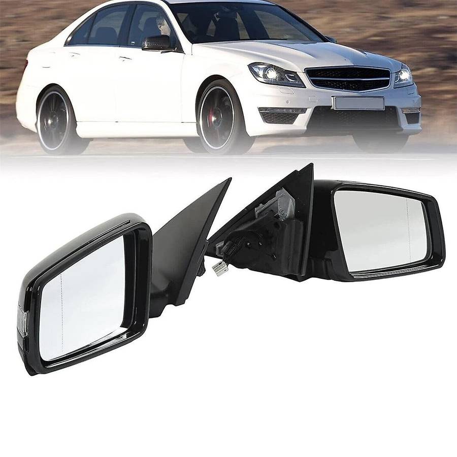 Left Side Door Rear View Mirror Assembly Black for W204 C-Calss C300 C350 C63 2011-2014