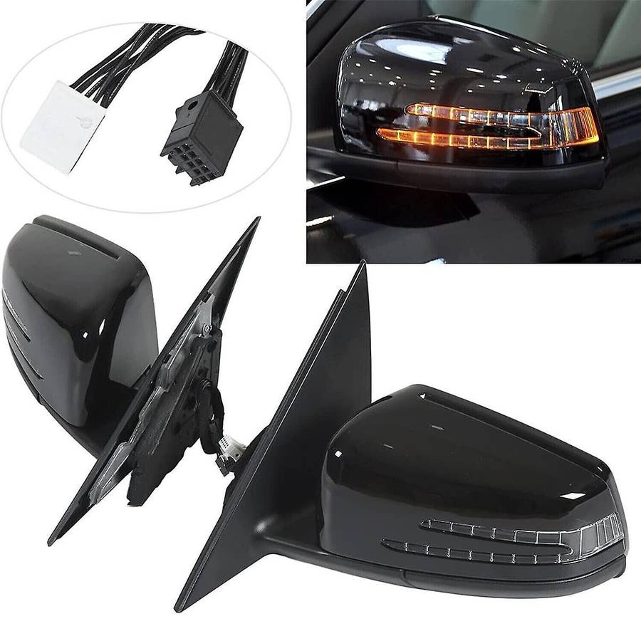 Left Side Door Rear View Mirror Assembly Black for W204 C-Calss C300 C350 C63 2011-2014