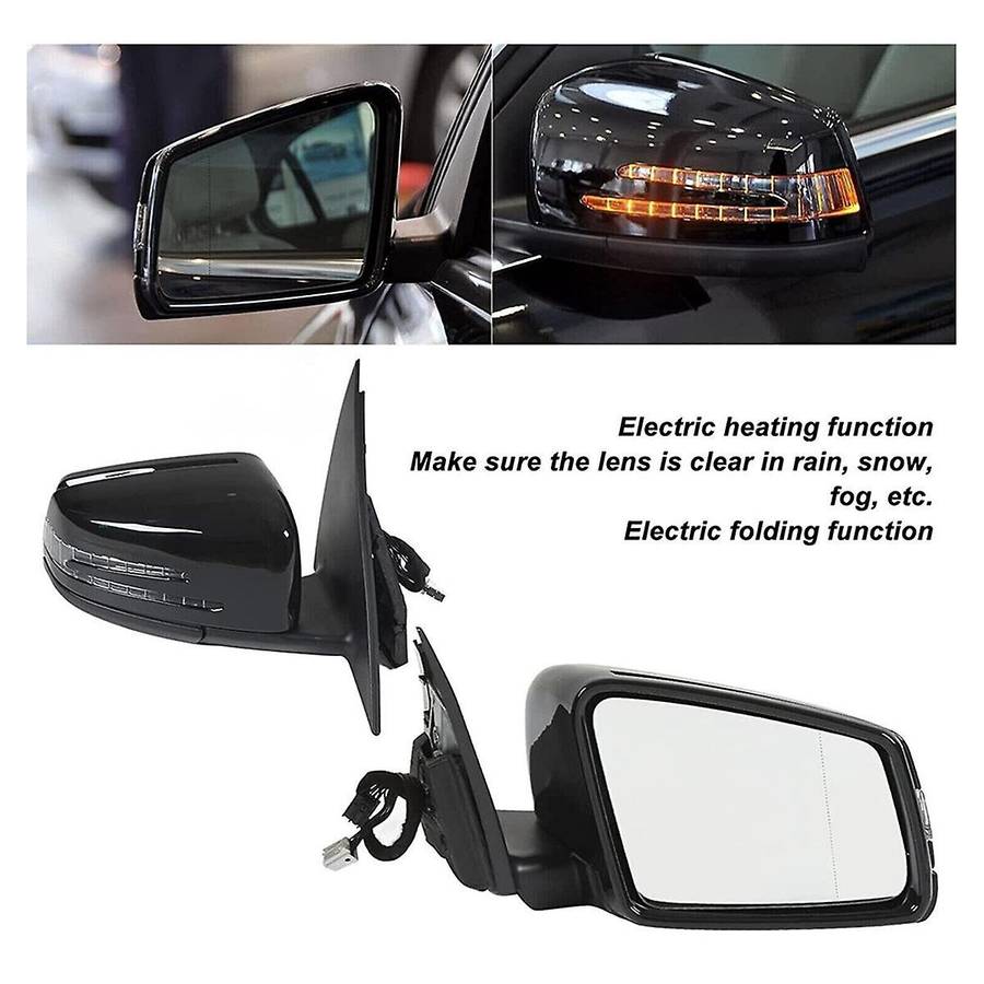 Left Side Door Rear View Mirror Assembly Black for W204 C-Calss C300 C350 C63 2011-2014