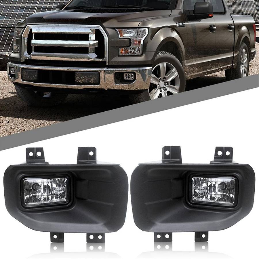 Left+Right Front Bumper Fog Lamp Assembly for 2015-2017 Halogen Daytime Running Lights