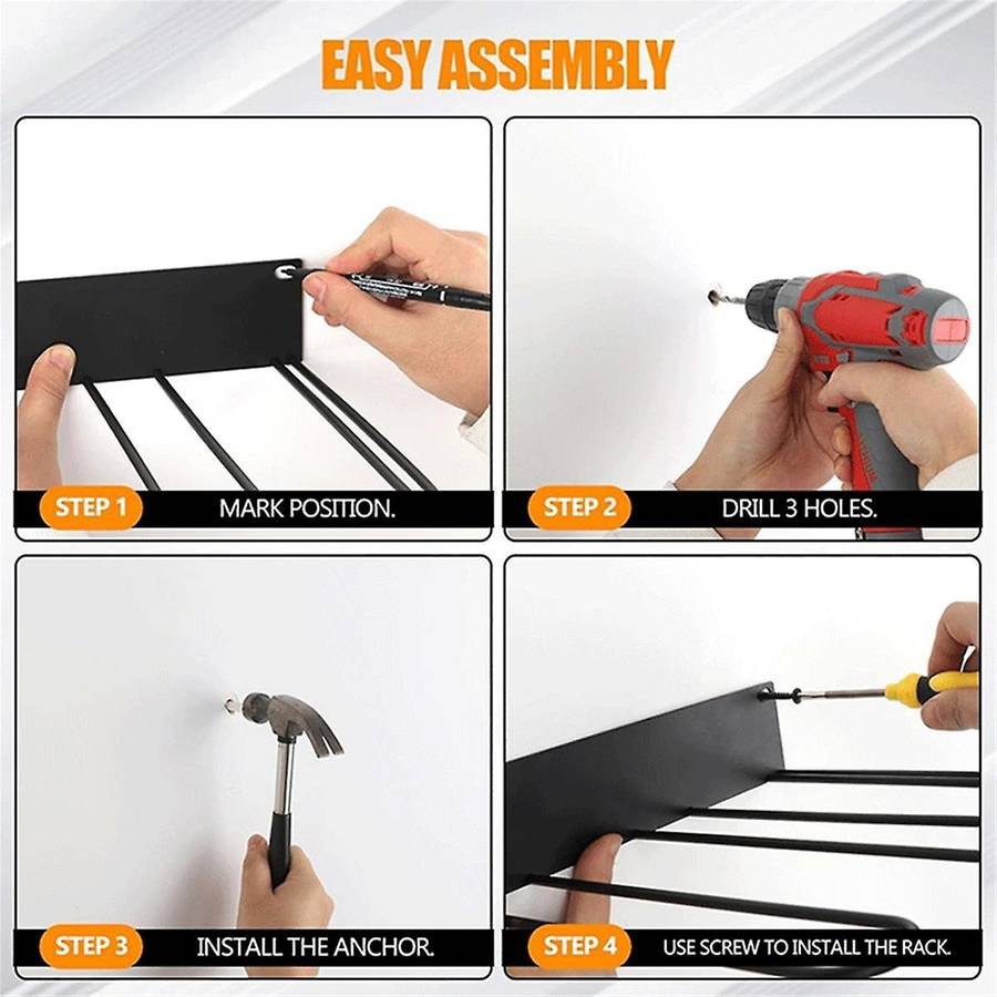 Long Wall Mount Shoes Hanger Rack Upper Protection Support Storage Organizer Accessories