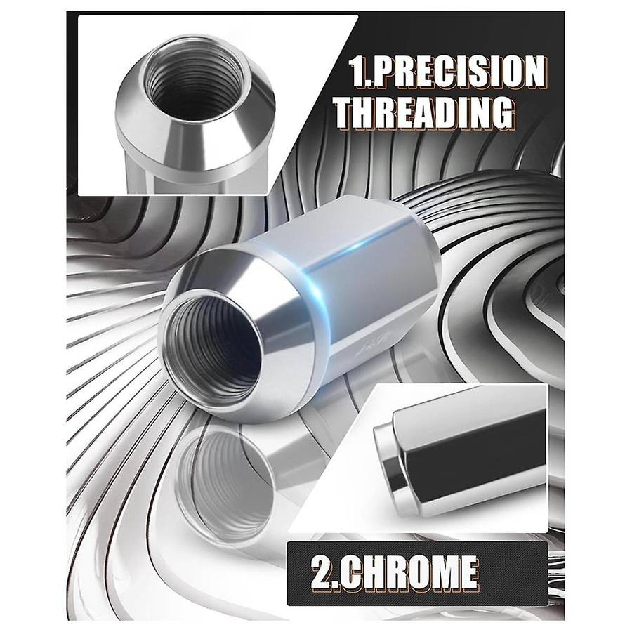 M14x1.5 Wheel Lug Nuts for 2500 3500, 32Pcs 14mm-1.5 Closed End Chrome Lug Nuts Fit