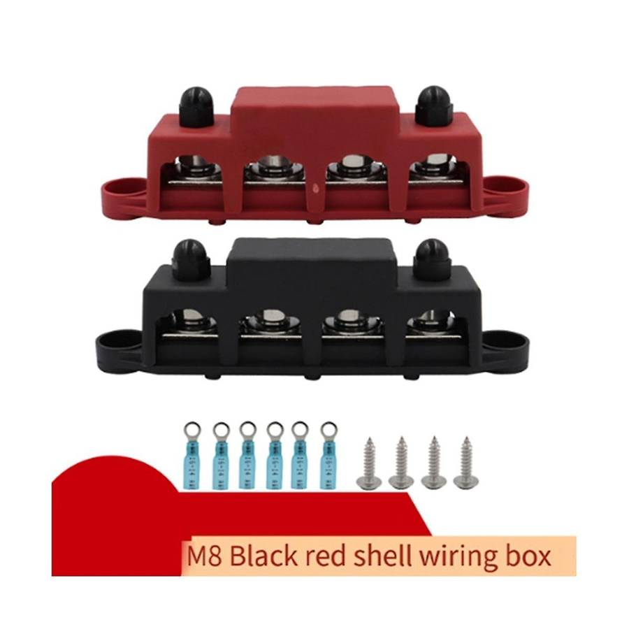 M8 Busbar Box Plate 250a 4 Terminals High Current Busbar Cable Box Auto Max Connection Amplifier Pow