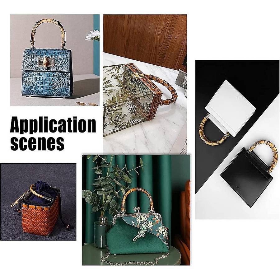 4pcs 185mm Bamboo Bag Handles Buckles Bags Strap Wooden