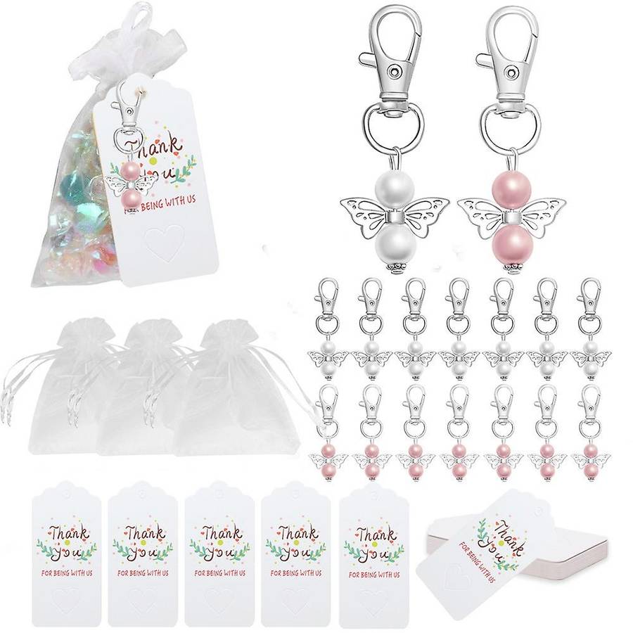 30pcs Guardian Angel Keychain Baby Baptism Shower Wedding Souvenir